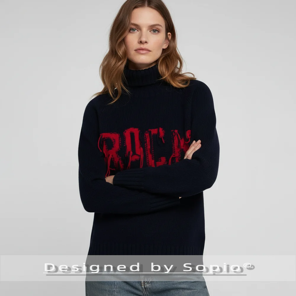 

Cashmere Jacquard Sweater Women Winter Spring Turtleneck Long Sleeve Fashion Pullovers Tops Female Casual Jumper Streetwear 2026