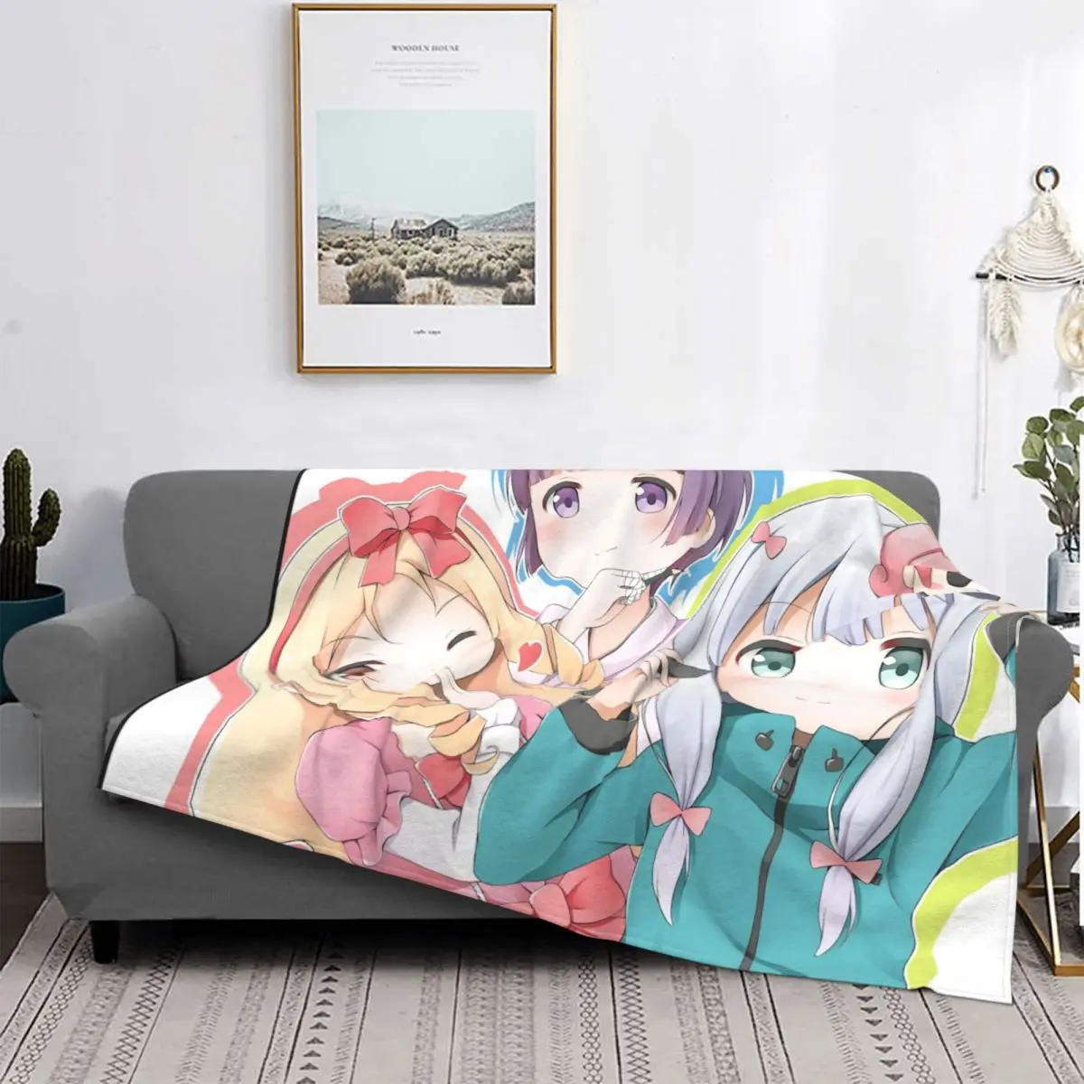 

Eromanga Sensei Patterned Blanket Flannel Spring Autumn Comic Breathable Warm Blanket Bedding Office Bedding