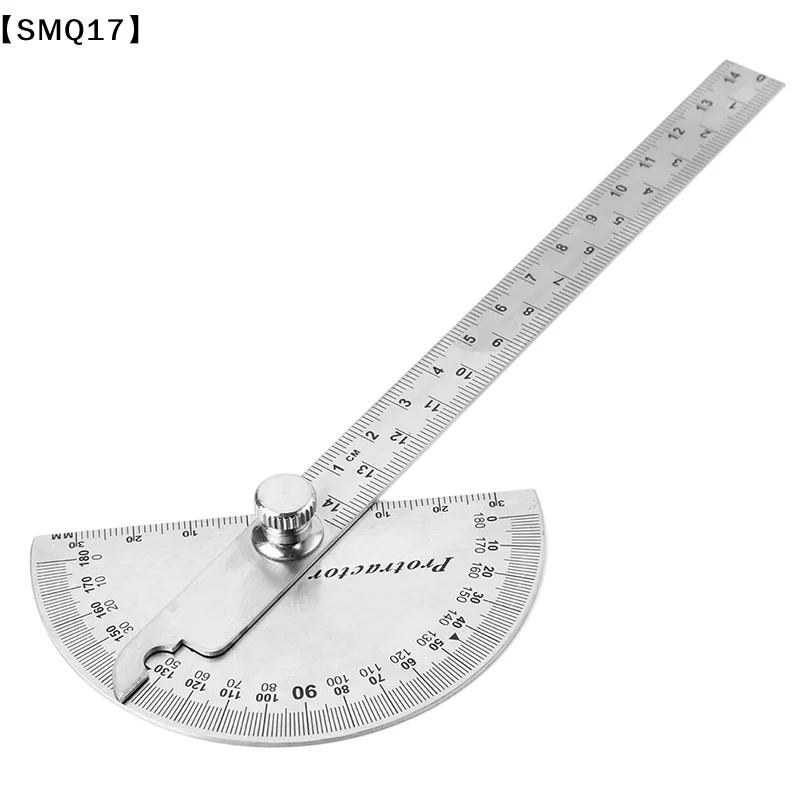 15cm 180 Degree Adjustable Protractor multifunction stainless steel angle ruler【SMQ】