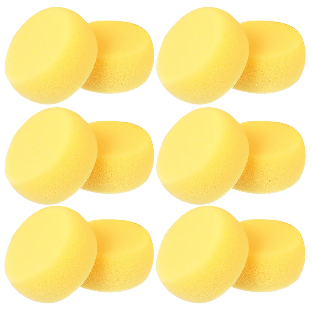 

24 Pcs Yellow Round Cake Sponge Pieces Facial Sponges Makeup Compression Portable Face for Girl Cleaner Small Travel Scrubber