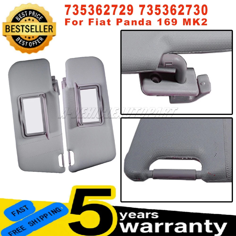 

735362730 New For Fiat Panda 169 MK2 2003-2011 1Pair Sun visor sunshade With Mirror and Pocket kit L+R 735362729 car accessories