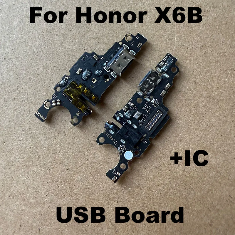 For Huawei Honor X6b USB Charging Dock Port Mic Microphone Connector Board Fast Flex Cable Repair Parts Global JDY-LX1 JDY-LX2