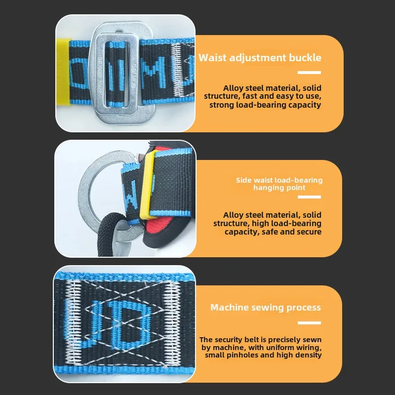 Single Waist Work Safety Belt High-altitude Harness Outdoor Rock Climbing Training Electrician Construction Safe Rope Hook Suits