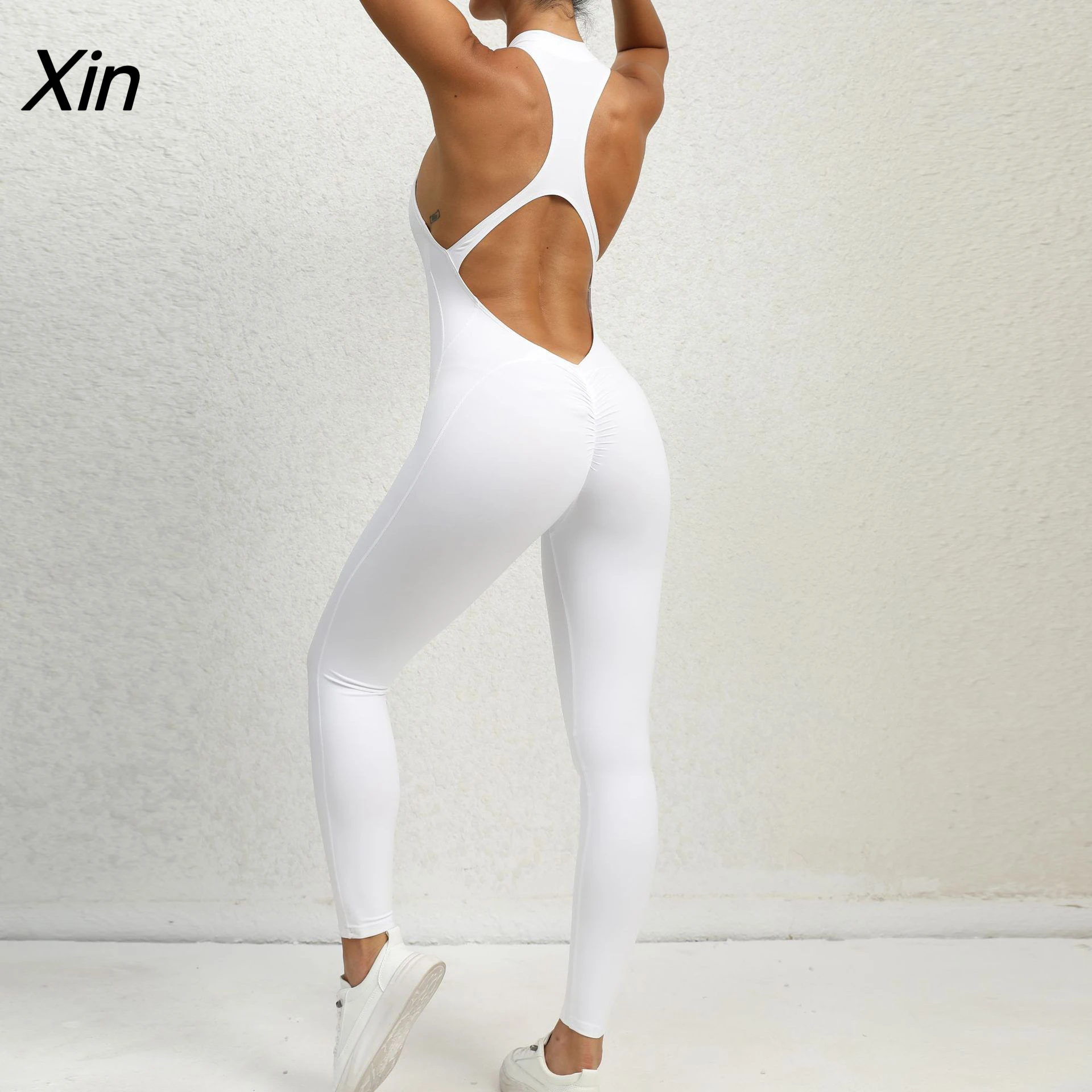 Yoga Jumpsuit For Women Backless Sexy One-piece Bodysuit Zipper Fitness Set Quick-Dry Gym Clothing Running Sportswear Outfits