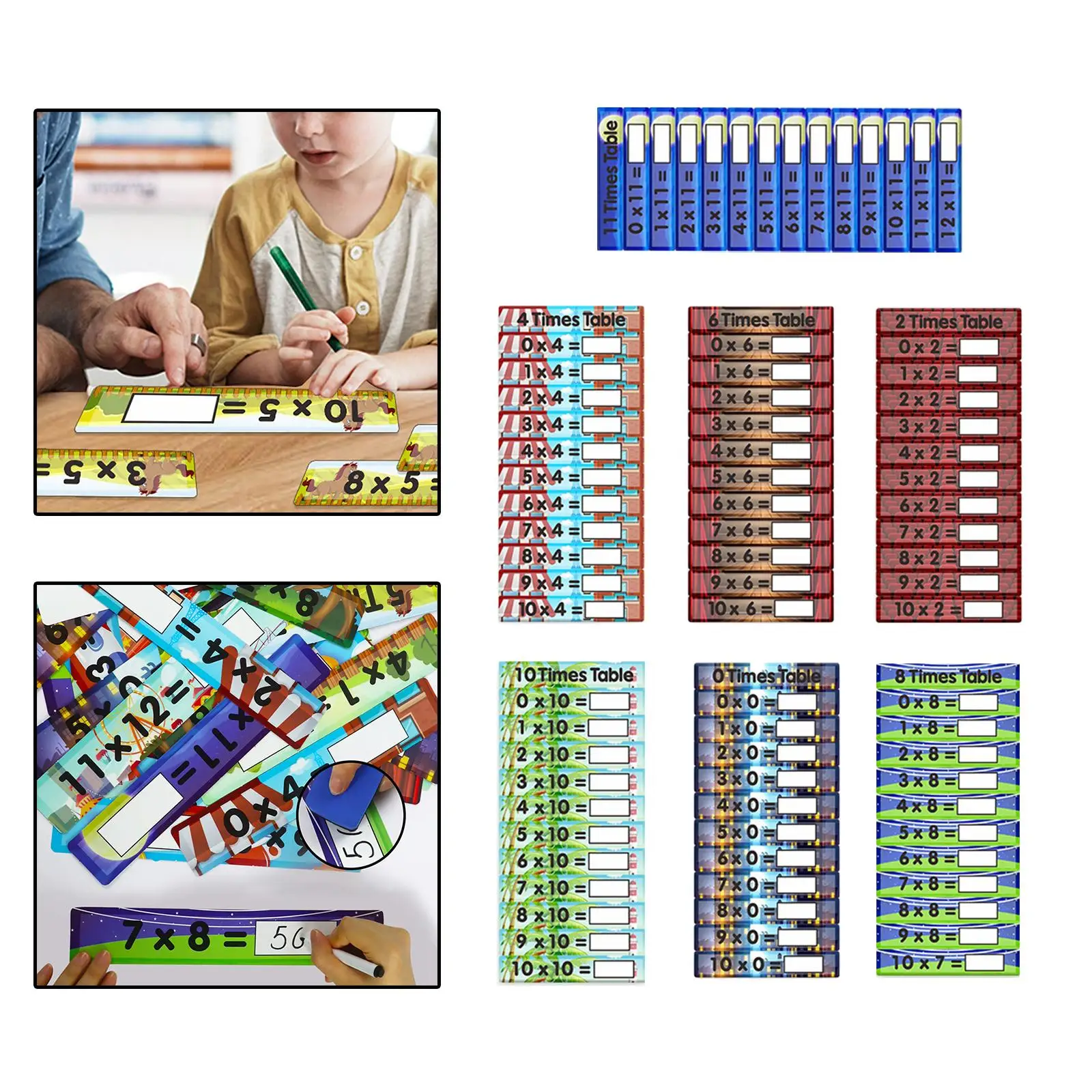 

88Pcs Reusable Multiply Card Erasable Educational Toys Gift Multiplication