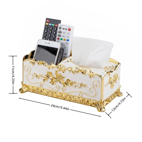 1 st viktoriansk dekor ansiktsservetter hållare lock badrum kontor, silver plast servetthållare 10 best sales silverförpackning med näsdukar - №6