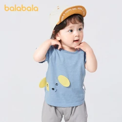 Balabala Baby Short Sleeve T-shirt Boys Girls Baby Top Clothing 2024 Summer New Collection Cute Adorable Fun