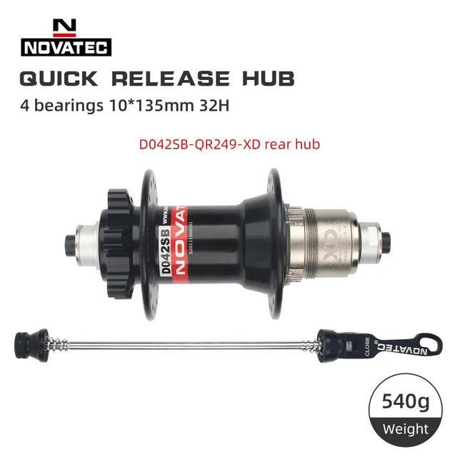 NOVATEC 32H XD Mountain Bike Rear Hub 10X135mm/12X142mm/12X148mm Quick/Thru Axle/BOOST Cube MTB Bike hub For Sram XD Hub