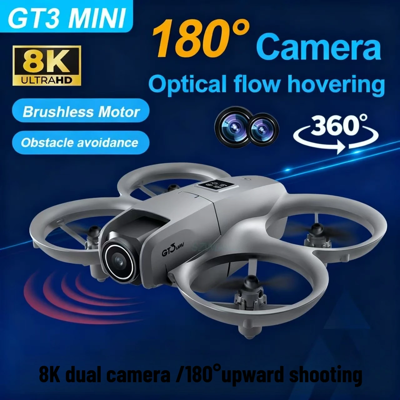 2026 GT3 RC 드론 8K 5G 전문가용 HD 항공 촬영 장애물 회피 원격 제어 항공기 듀얼 카메라 쿼드콥터 장난감