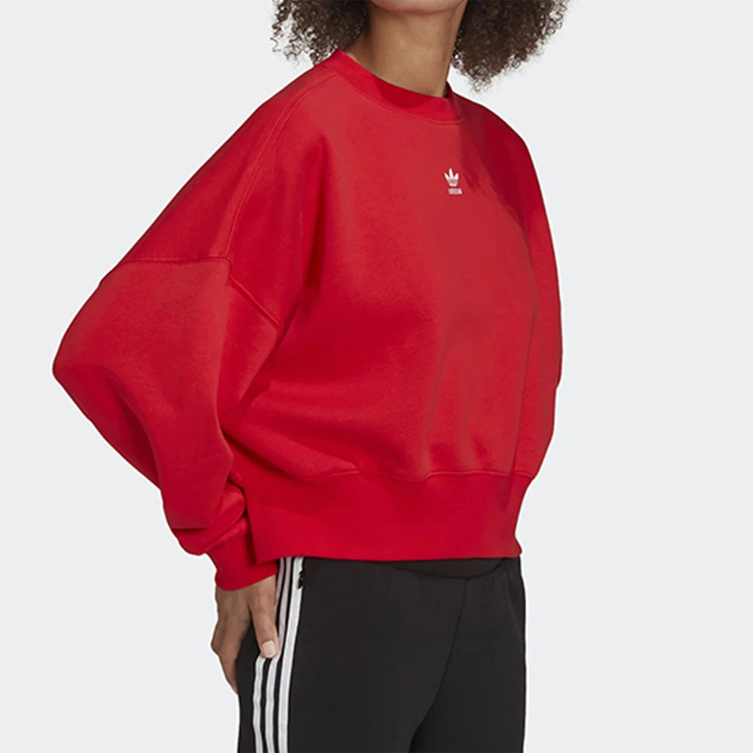 Adidas genuine clover women's velvet round neck sports and leisure sweatshirt HF7479