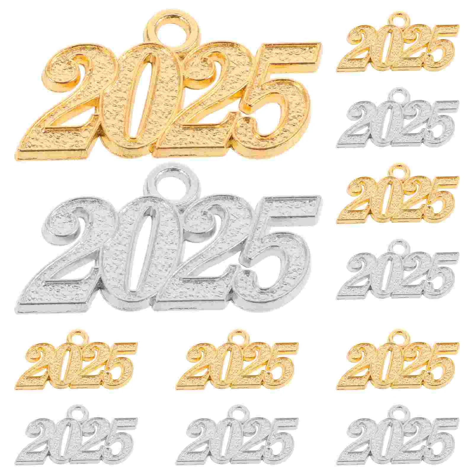 12 Pcs 2025 Graduation Charms Pendant Italian Bracelet Number Jewelry Zinc Alloy Miss