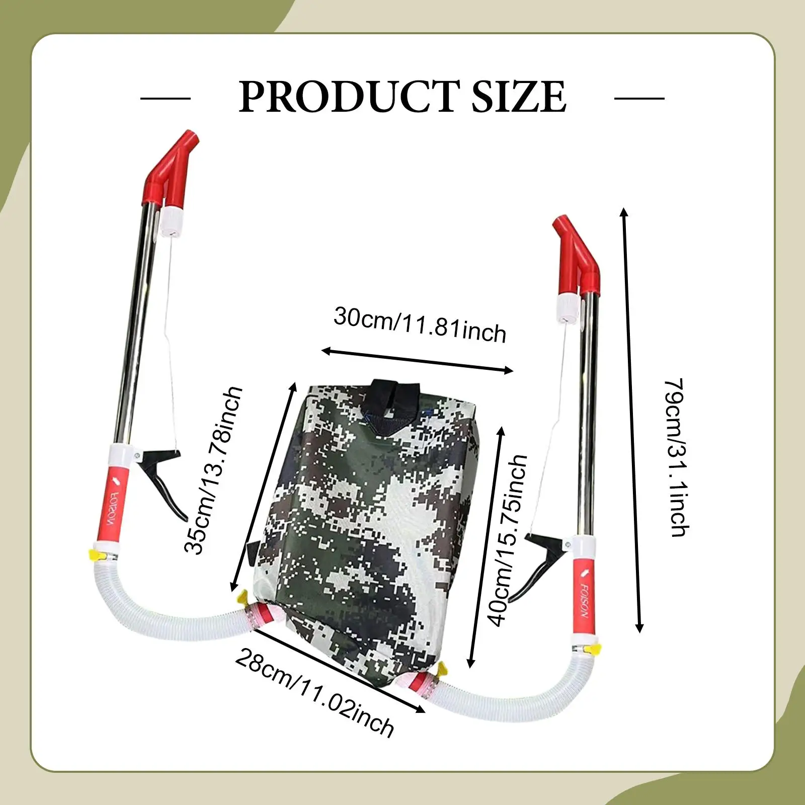 مفرشة الأسمدة فعالة مع حقيبة مقبض مريح تصميم مفرشة السماد للخضروات حديقة الحديقة المزرعة الزراعية #6