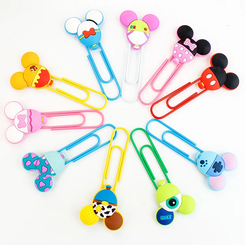Bonito Mickey Mouse Metal Bookmark, Clipe Estilo Minnie, Estudantes Bookmark, Material de Escritório, Alta Qualidade
