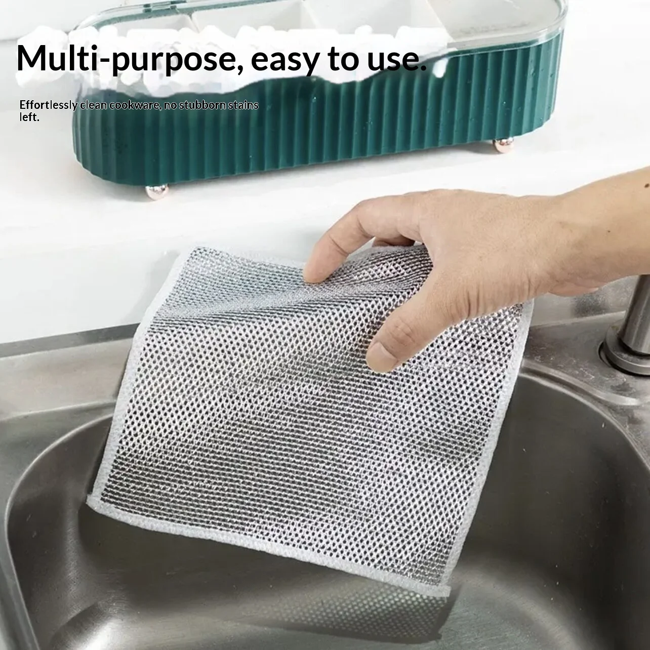 Upgraded Single/Double-Layer Scratch Resistant Wire Dishcloths Scratch Resistant Wire Dishcloths Kitchen Cleaning
