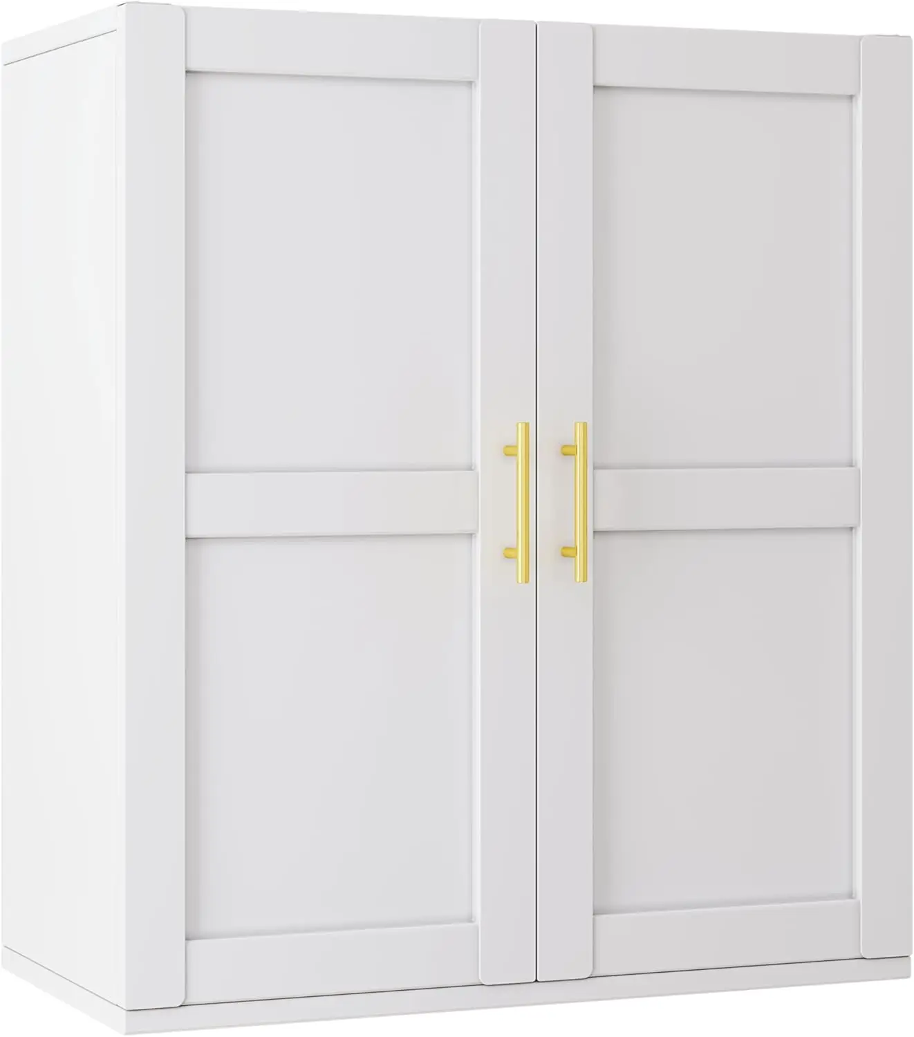 

23" H Over Toilet Storage Cabinet, Wall Mount with 2 Adjustable Shelves, Metal Bathroom Medicine Cabinet - White