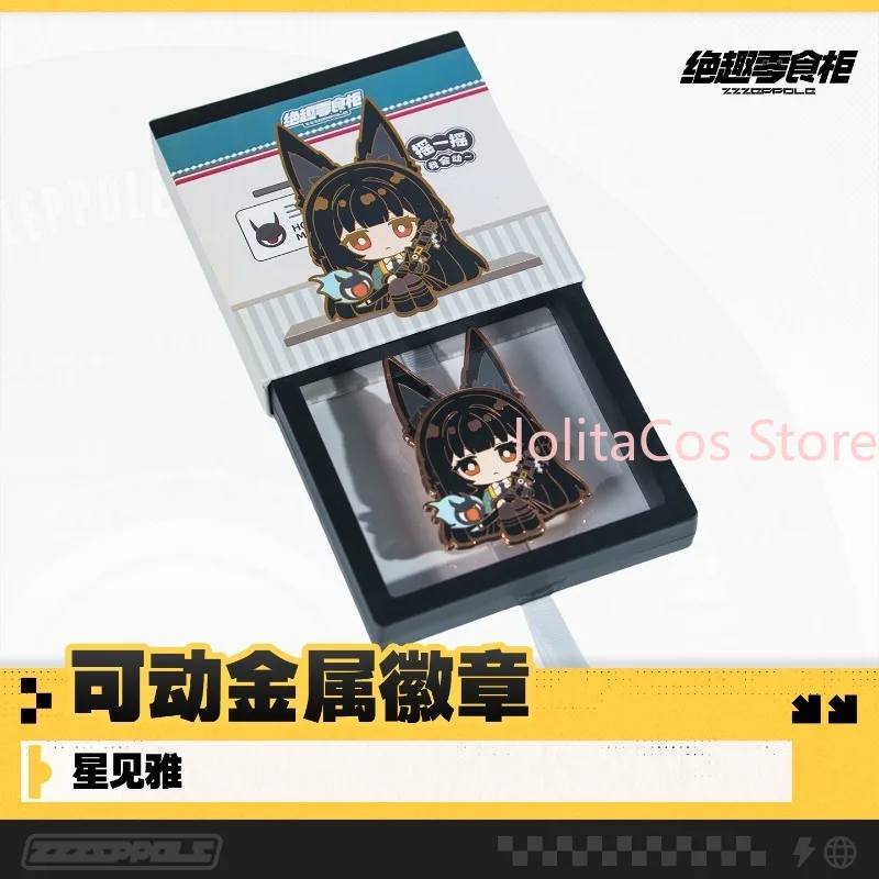 

New Zenless Zone Zero Hoshimi Miyabi 8cm Movable Ear Metal Badge Cartoon Brooch Bag Decor Pin Collection Girl Birthday Gidt Xmas