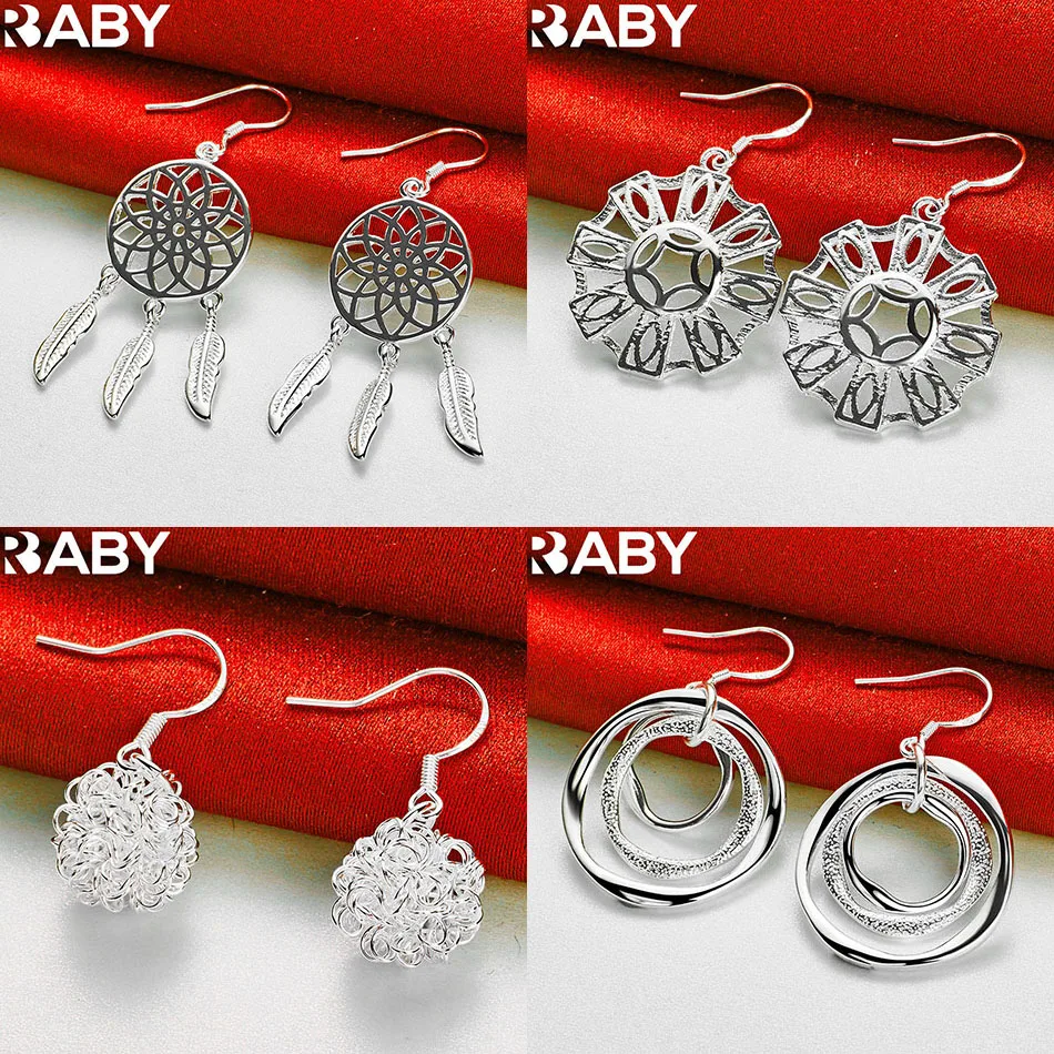 

URBABY 925 Sterling Silver Geometric Drop Earrings For Women Anniversary Gift Popular Wild Fashion Romantic Jewelry