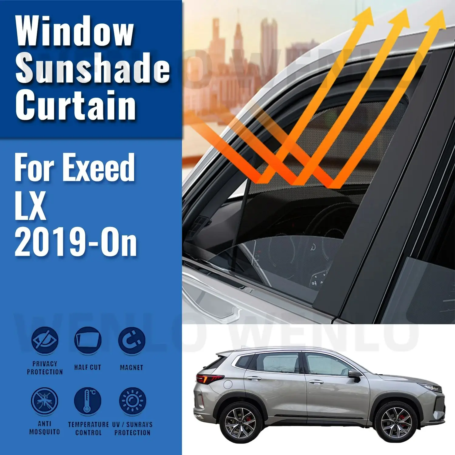 

For Exeed LX 2019 2020 2021 2022 2023 2024 Car Sunshade Shield Front Rear Windshield Curtain Side Baby Window Sun Shade Visor