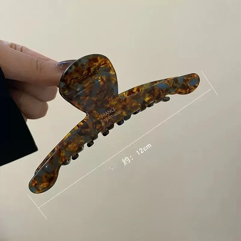 Pinza para el pelo de leopardo de acetato para mujer, pasadores elegantes, horquillas de cangrejo, Clips de estilismo, accesorios para el cabello para niña y mujer