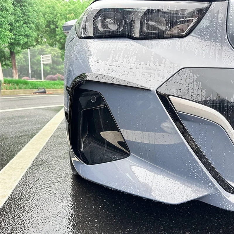

Car Front Bumper Splitter Spoiler For BMW 5 Series I5 G60 G61 2024+ M Sport Fog Lights Decorative Cover Glossy Black