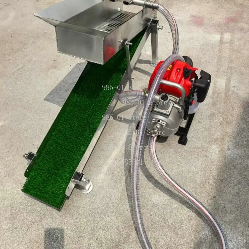 Portable Gold Sluice Box Engine Driven for River Placer Gold Mining Fine Gold Recovery