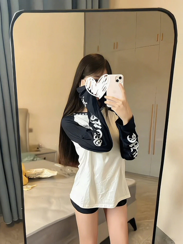 Design Sensation n Long Sve T-irt femme Faion oulder Insertion impression Base irt haut pour l'automne