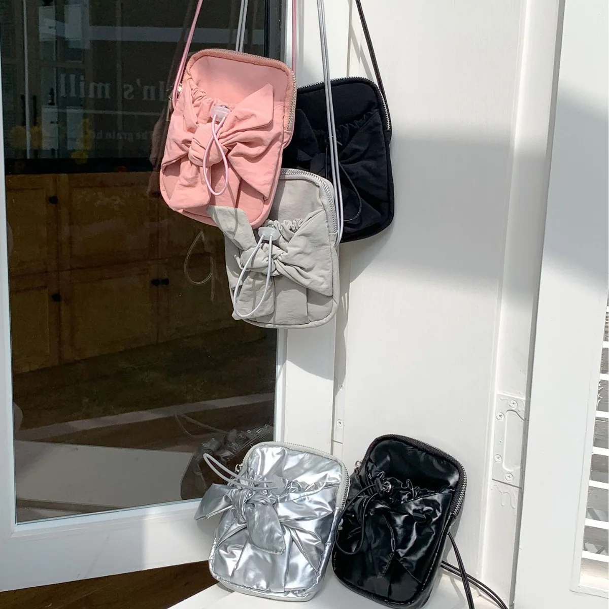 

Korean Fashion Canvas Crossbody Bag For Women Small Square Bag Casual Bow Tie Zippper Phone Small Bags For Ladies Shopper Bags