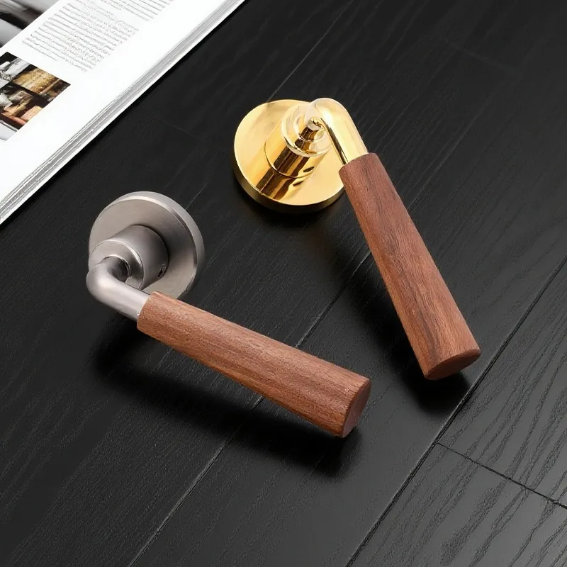 Middle Ancient Style Retro Door Lock Bedroom Silent Room Door Lock Walnut Interior Wooden Door Split Lock