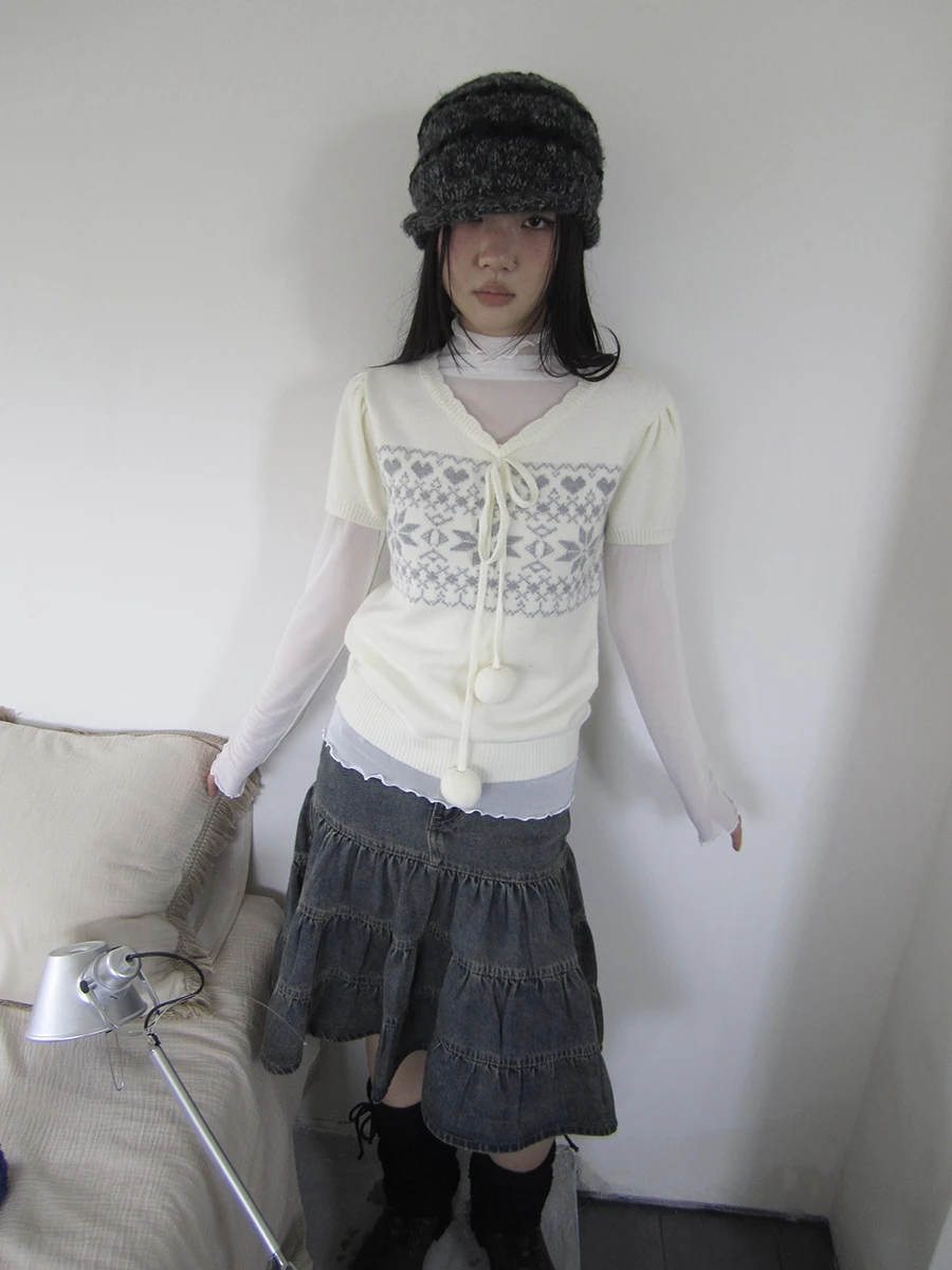 

Angproject922 Новый корейский свитер в стиле ретро с этническими кисточками, вязаный, с цветочным принтом, повседневный, свободного кроя, из мягкого материала