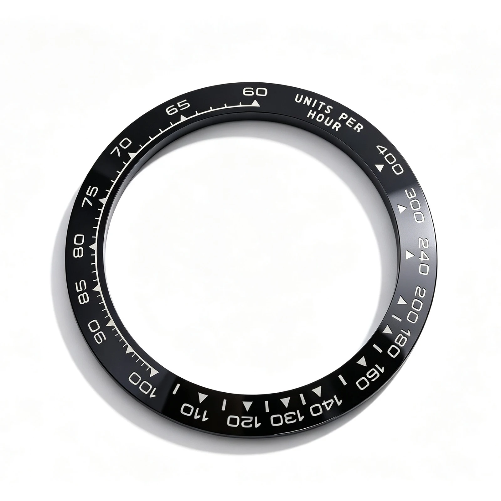116500 Black Ceramic Bezel Insert, Tachymeter Replacement for RLX Daytoona 40mm, Aftermarket Watch Parts