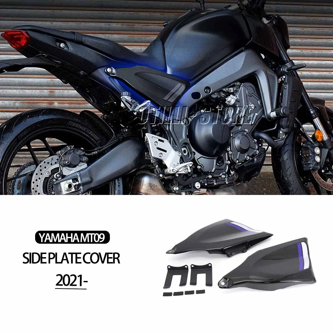 

New ABS plastic Motorcycle Side Panels Cover Fairing Cowl Plate Cover Black For Yamaha MT09 MT-09 MT 09 mt09 2021 2022 2023