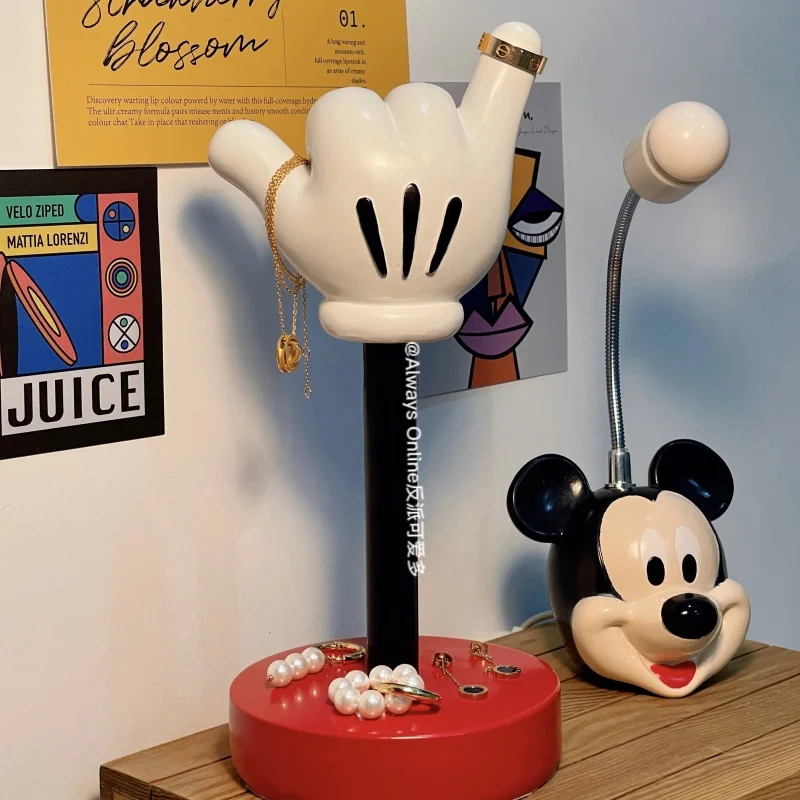 Disney New Cute Mickey Mouse lampka nocna Mickey żywica wielofunkcyjny stojak kreatywne rzemiosło dekoracja prezent urodzinowy