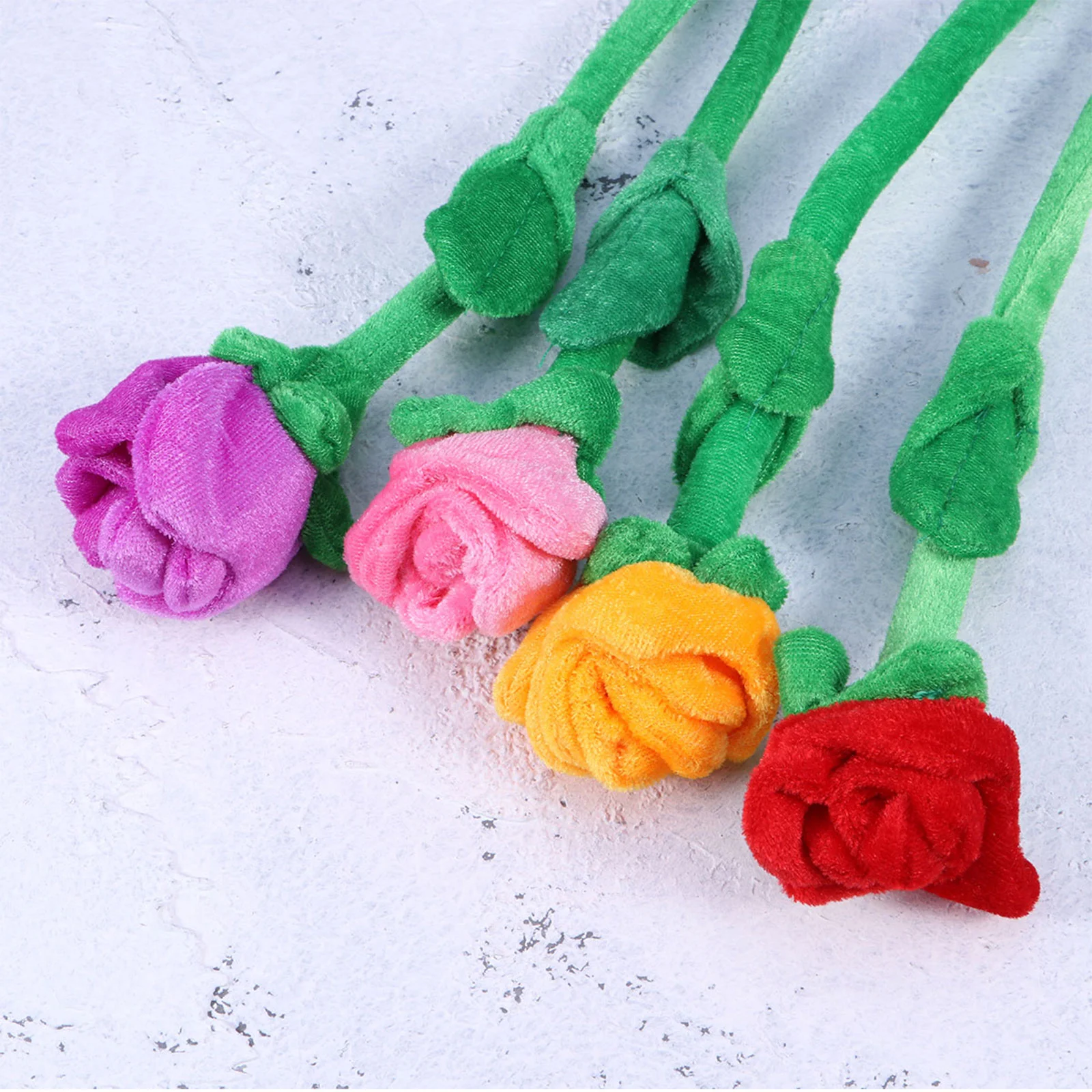 4 Pcs Fake Artificial Flowers Simulation Stuffed Plush Gift Bouquet Luxury Roses