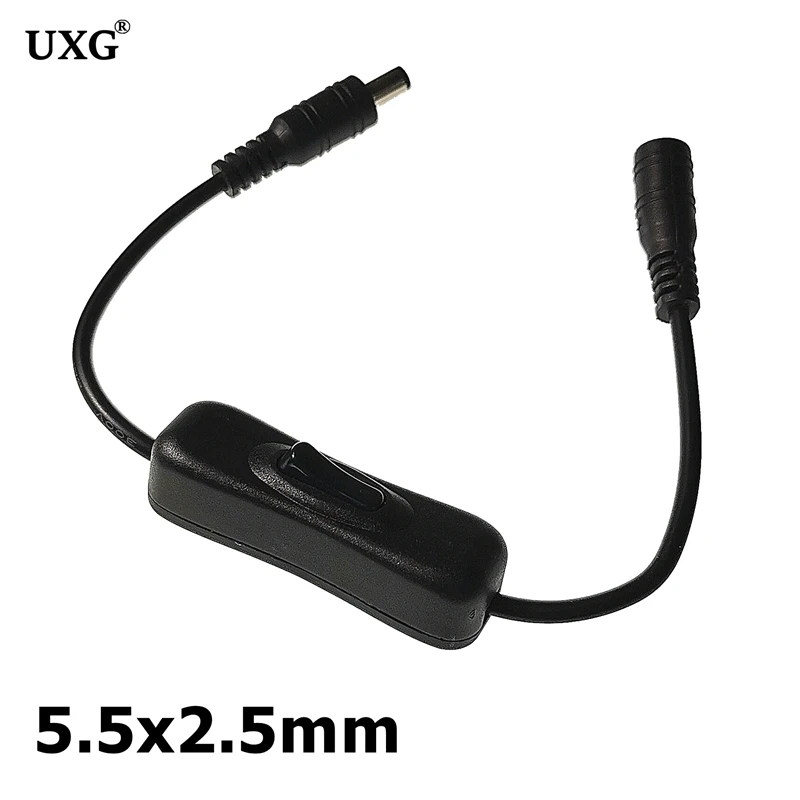Inline 304 Switch On Off With Female Male Power Cable 5.5x2.1mm 2.5mm DC Connector Switch 5A 12V 24V For CCTV LED Strip Light image 2