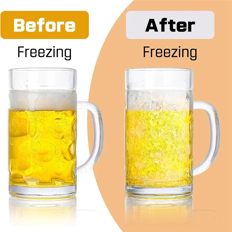 

ABRS-Freezable Mugs Glass Mugs With Handles For Home Bar Accessories, Beer Gifts For Beer, Tea, Coffee