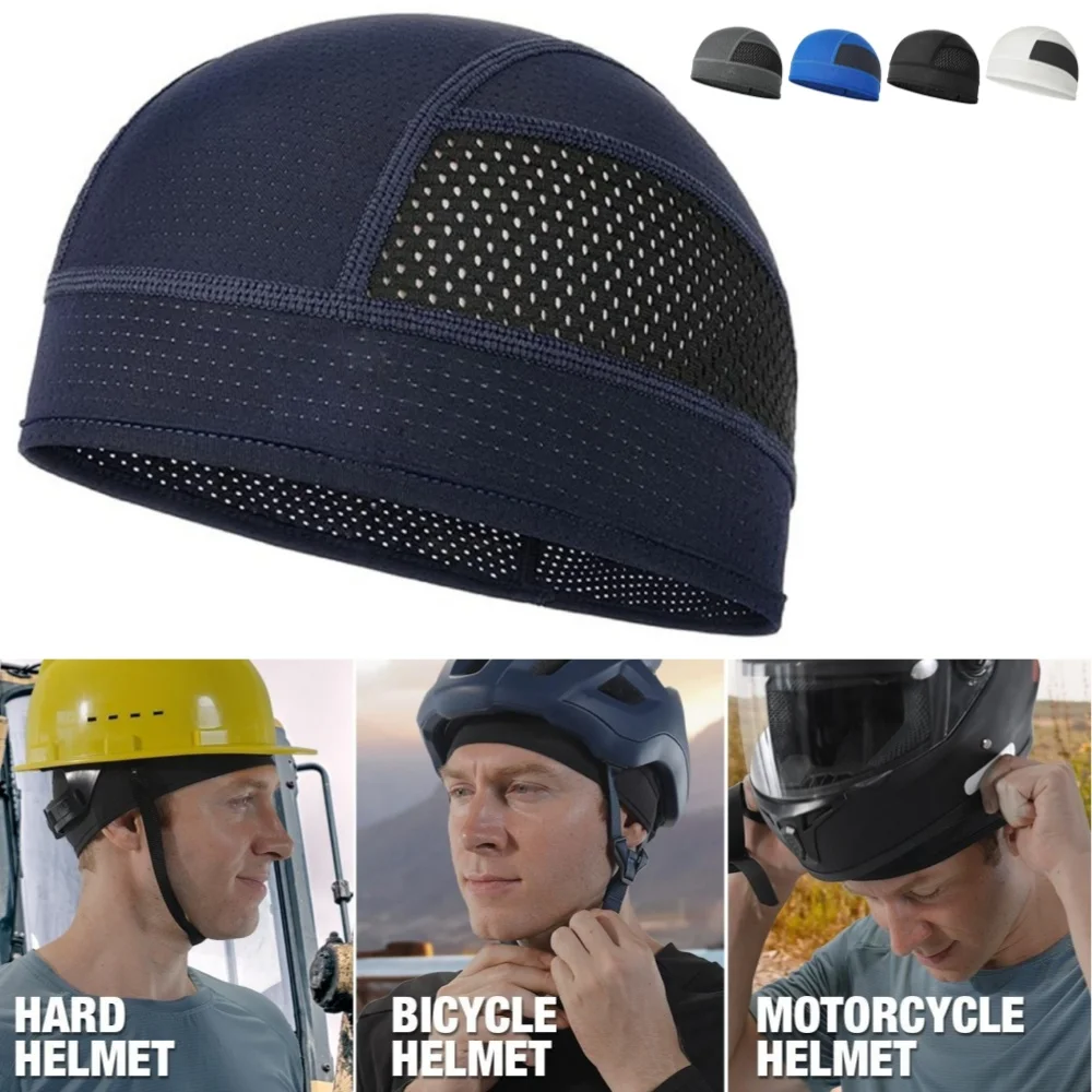 

Summer Mesh Thin Vents Beanie Cap Bonnet for Men Sweat Absorbent Skull Cap Under Helmet Moisture Wicking Cycling Cap for Rider