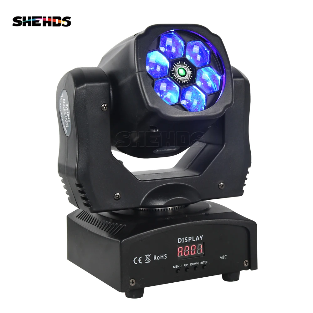 Imagem -03 - Shehds Feixe 6x15w Rgbw Iluminação de Cabeça Móvel Dmx512 para dj Clube Patry Ktv Concerto Mostrar Palco Profissional