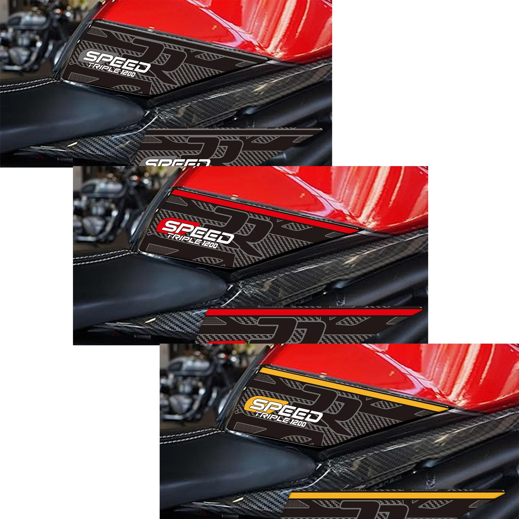 3D Stickers Side Tank Motorcycle Decorations and Protections in Resin Compatible with Speed Triple 1200 RR 1200RR