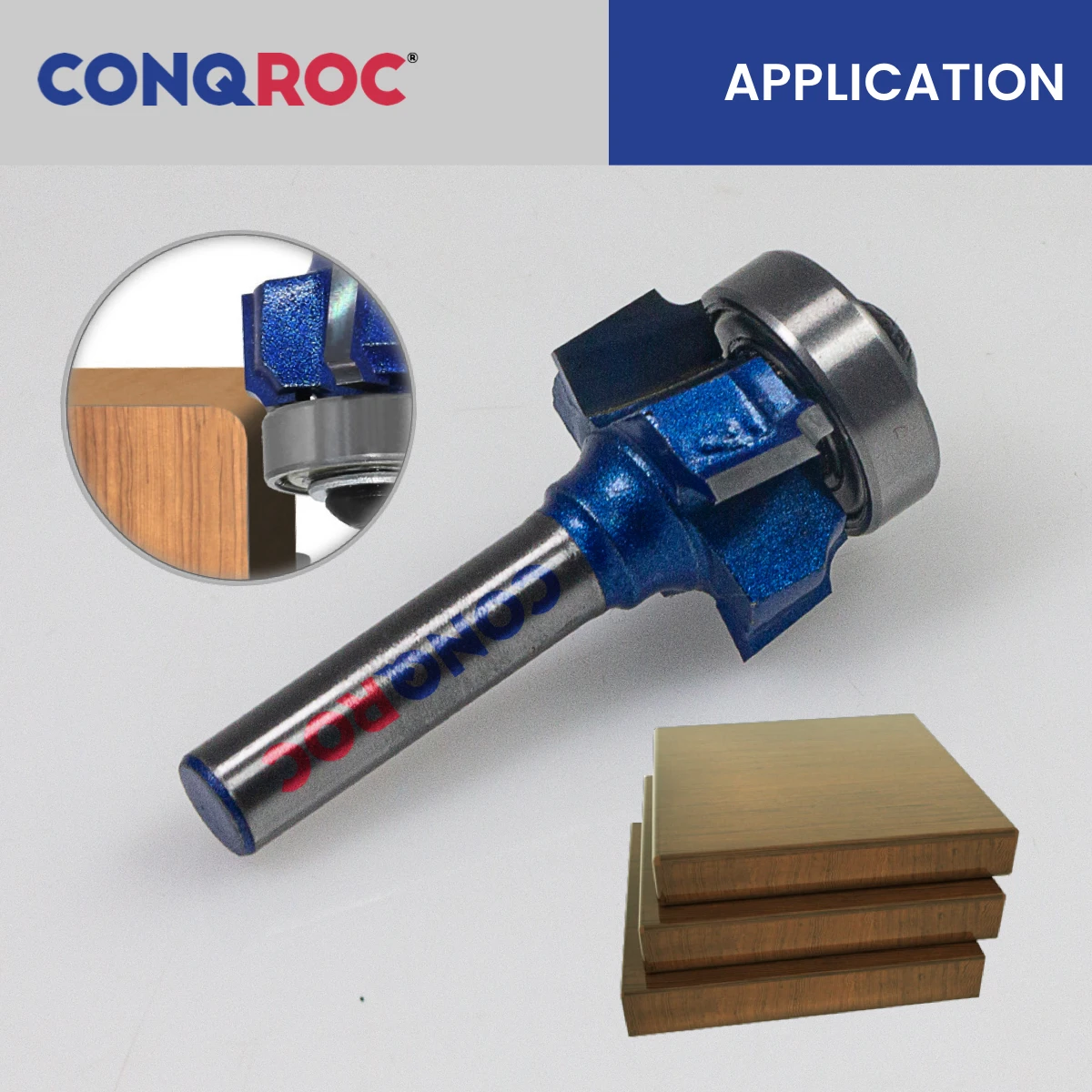 Woodworking Round Over Router Bit 8mm Shank 4-Wing Radius-1mm | 2mm | 3mm for Edge Trimming Cove Bit with Top Bearing