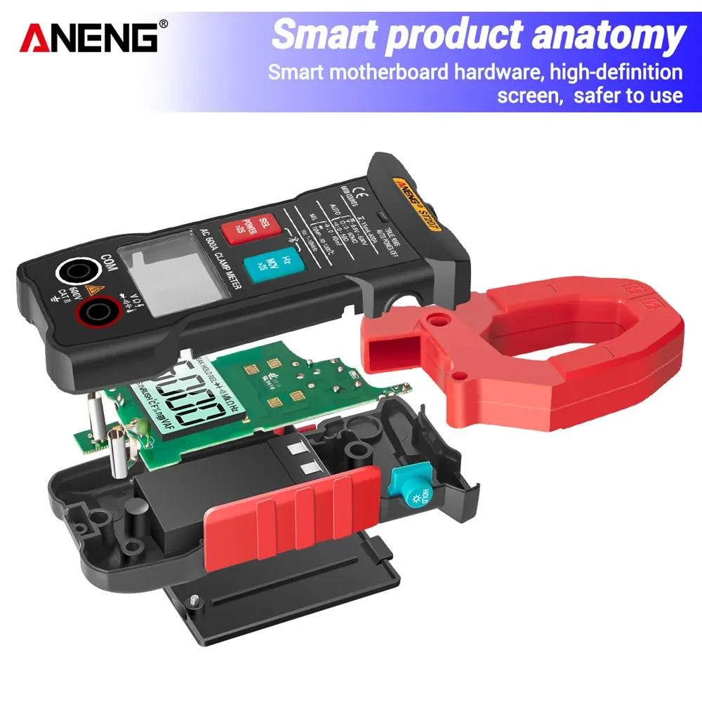 Imagem -05 - Aneng St207 Alicate Amperímetro Bluetooth Recém-atualizado Mini Multimetro Digital ac dc 600v True Rms Clamp Meter Data Show Terrometro Medidor Resistência Alicáte Amperímetro Capacímetr Multimeter Eletricistas