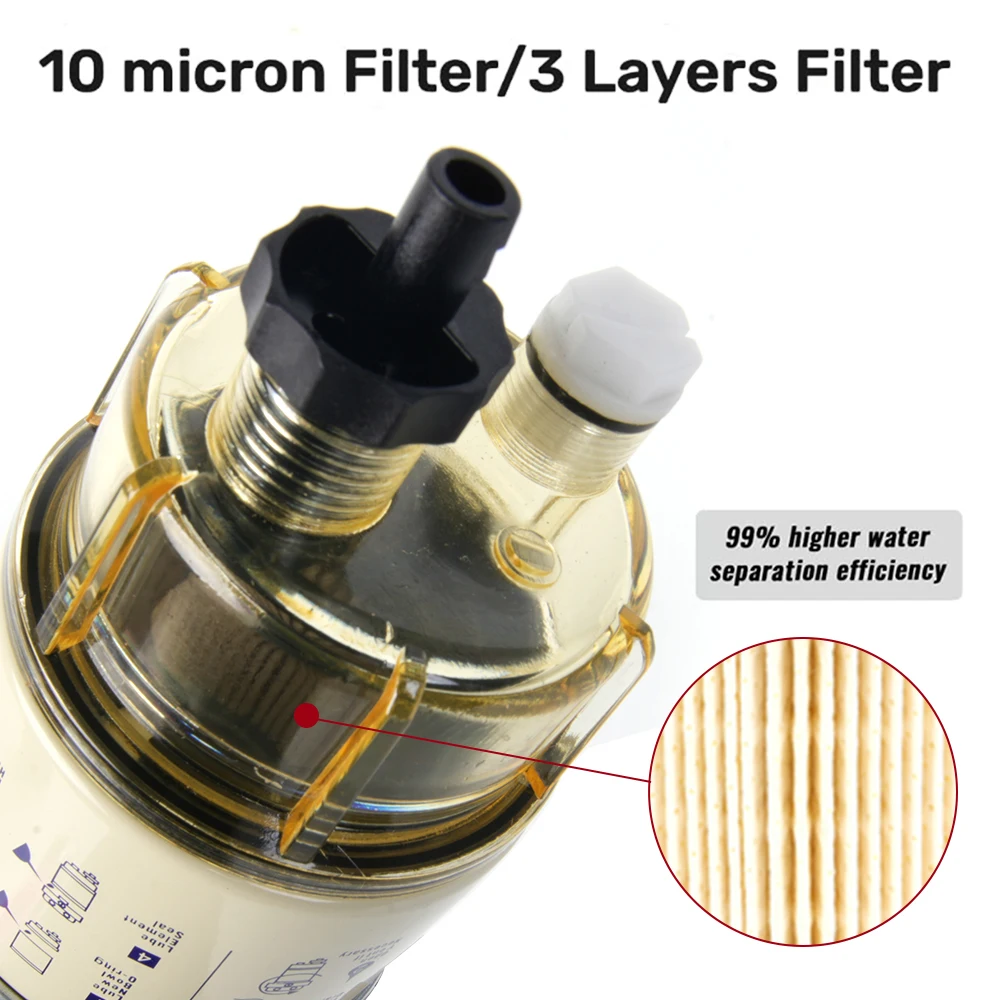 1 Pcs Fuel Filter R12T Fuel/ Water Separator Complete Assembly Filter diesel engine for Racor 120ad 140 Series Automotive OCC057