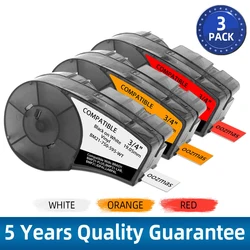Brady M21-750-595 Vinyl Label Tape Ribbon 19.1mm x 6.4m White Red Orange Compatible for Brady BMP 21/IDPal/LABPAL Printer