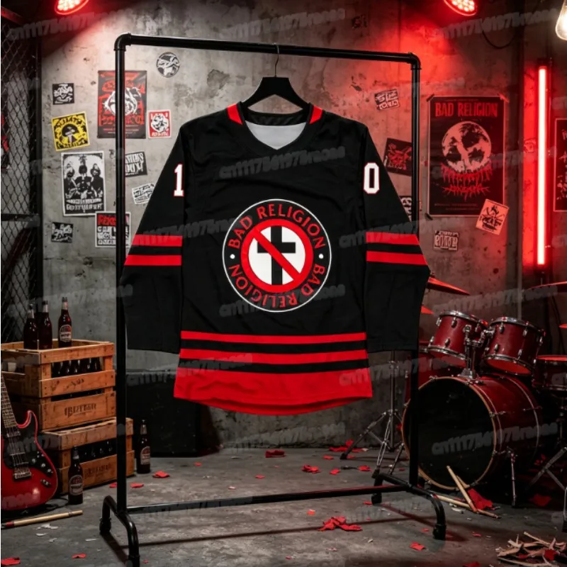 Bad Religion 2026 Lateinamerika-Tour Merchandise, 3D-gedrucktes langärmeliges Familien-Streetwear-Hip-Hop-Oberteil für 80 Eishockey-Fans – Detail 4