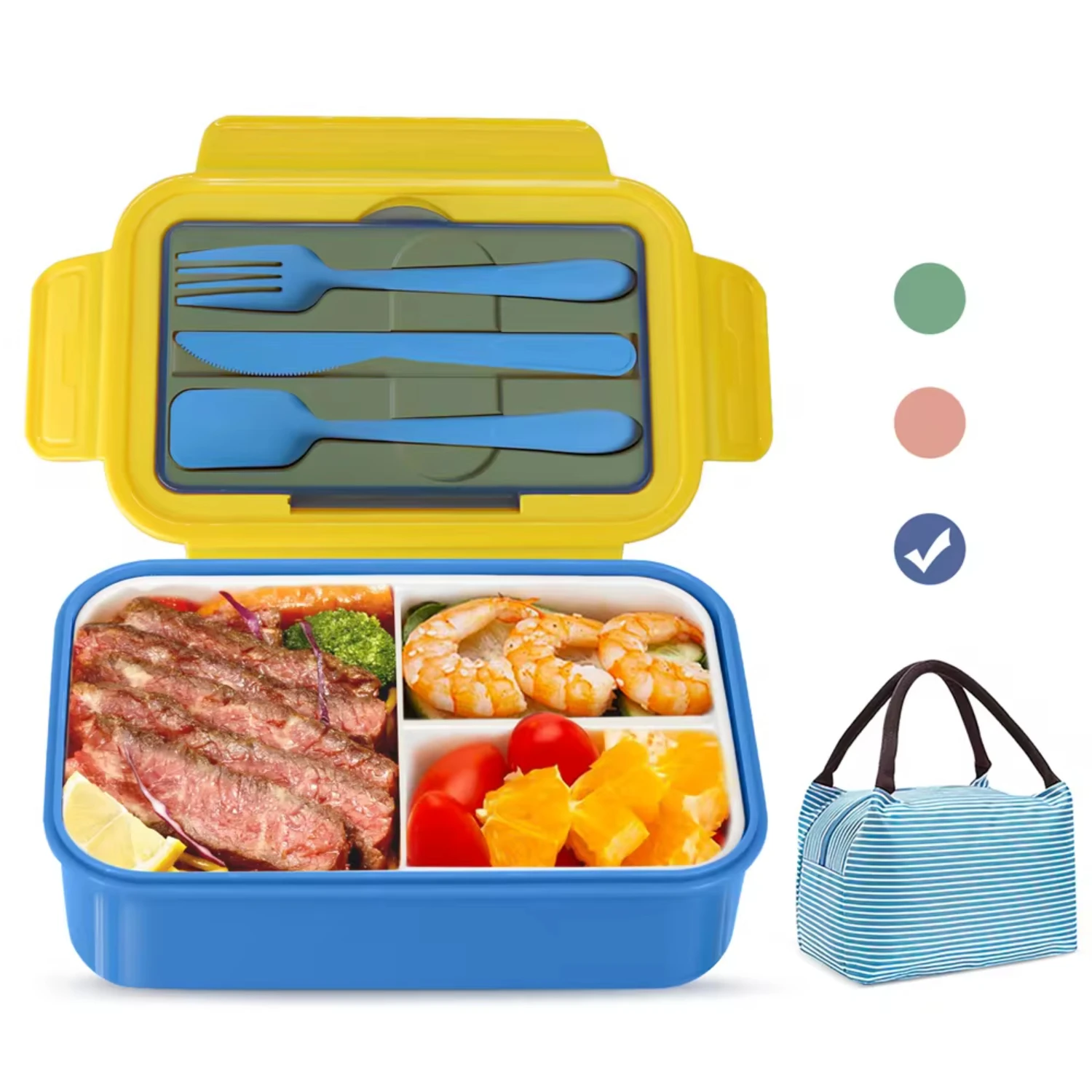 Lunch Box Food Warmer Portable  Childen Food Container In The Microwave Heating Leakproof Thicker PP Plastic Split Lunch Box