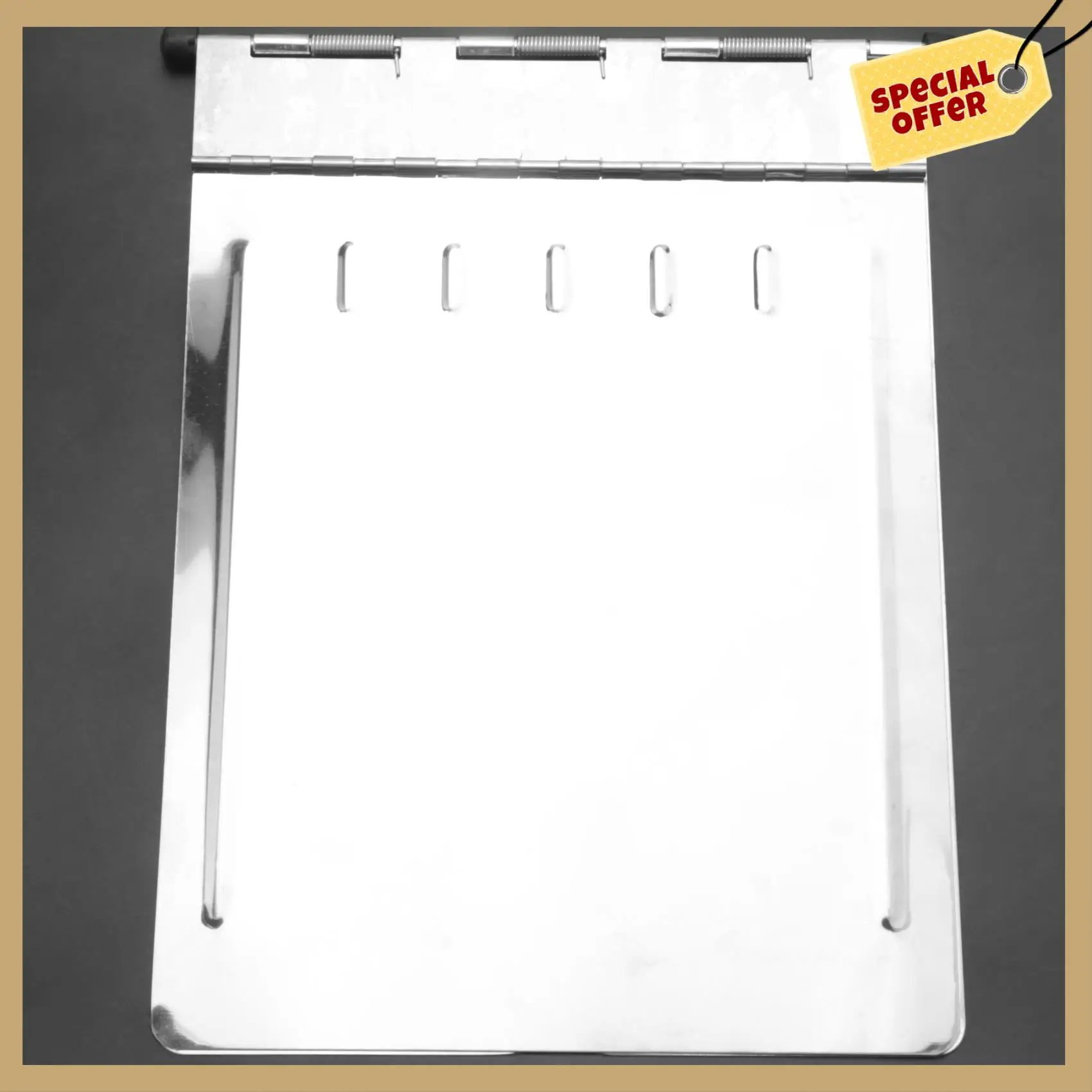 安定したパフォーマンス-金属クリップボード A4 ステンレス鋼患者記録フォルダークリップボードフォルダーオフィス学校教える Nu