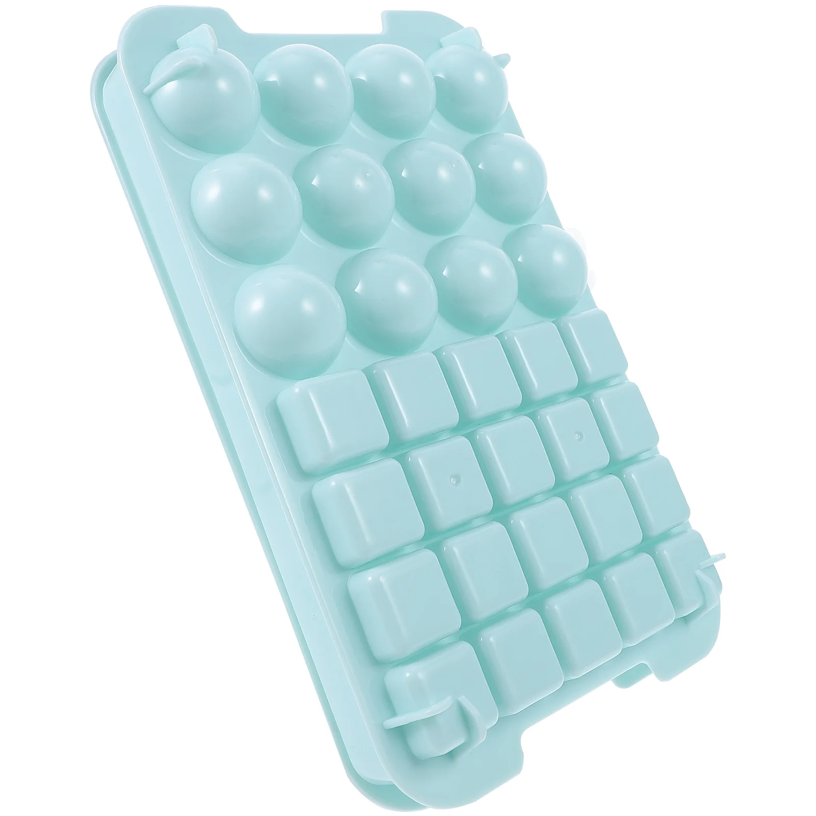 

32 Ice Cube Trays Blue Round Square Reusable Kitchen Silicone Mold Lightweight Portable Storage DIY Cold Drink Mini Ice