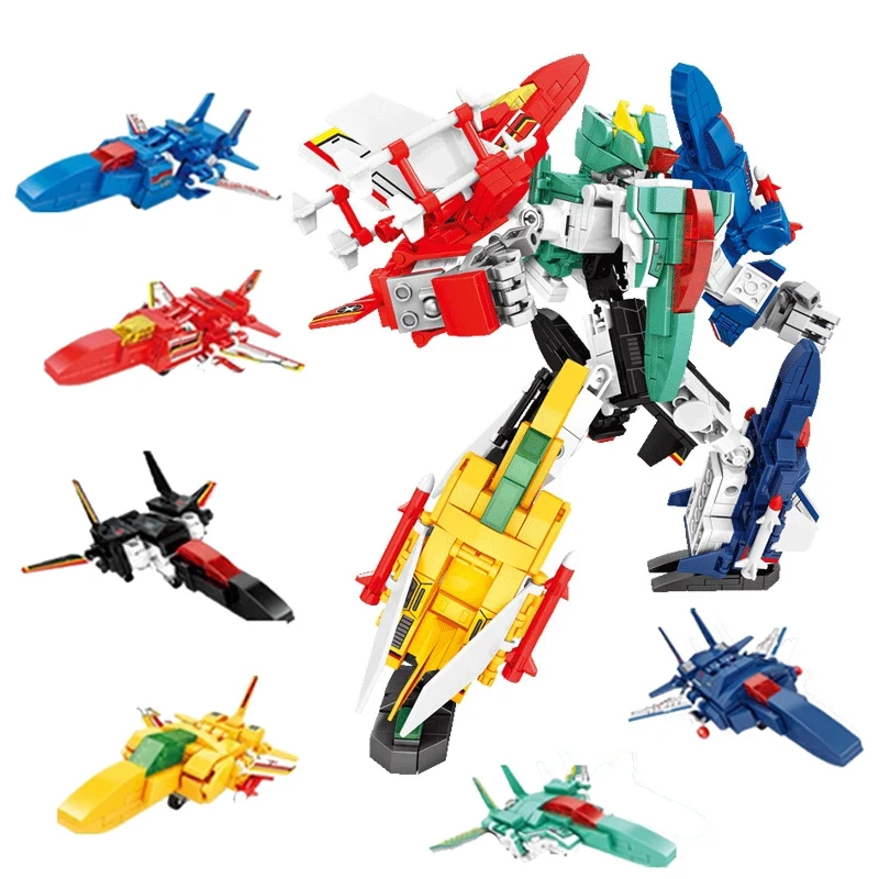 

754pcs Transformation 6 in 1 Planes Building Blocks Deformation Mech Robot Fighter Bricks Educational Gift Toys for Children