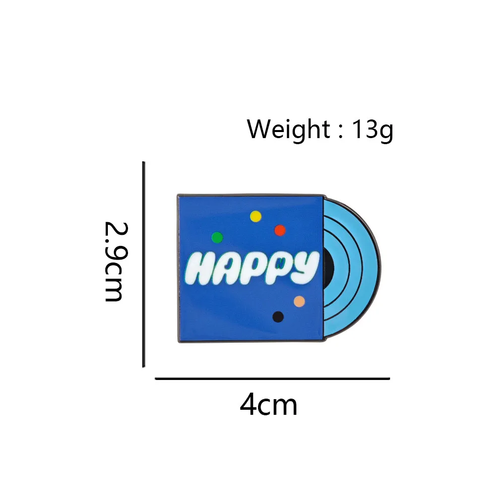 Kpop Jin Happy Solo Album Brosche Blaue Vinyl-Schallplatte Metall-Abzeichen Kim Seokjin Emaille-Pin Fankollektion Geschenk-Accessoire – Detail 2