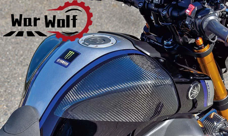 Motorcycle Carbon Fiber Tank side pads both sides fuel tank Protection Decorative Cover Guard For YAMAHA MT09 MT-09 2021-2024