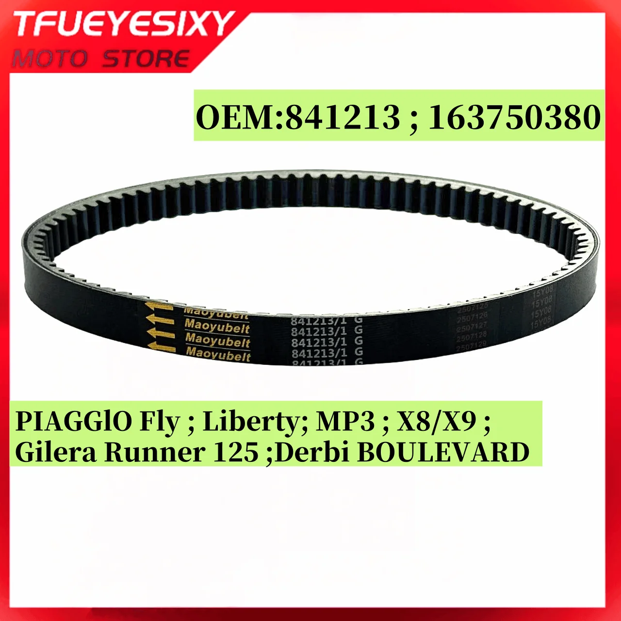 

Kevlar+EPDM 841213 For PIAGGIO Fly Liberty 125 150 MP3 X7 X8 X9 X Evo Zip Vespa ET4 GTS125 GTV125 LX Motorcycle Drive Belt